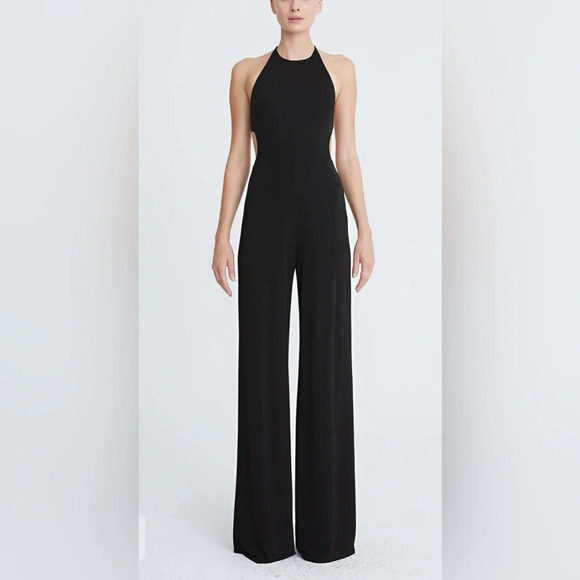 Halston ALEXIS JERSEY CUT OUT JUMPSUIT - Picture 1 of 10